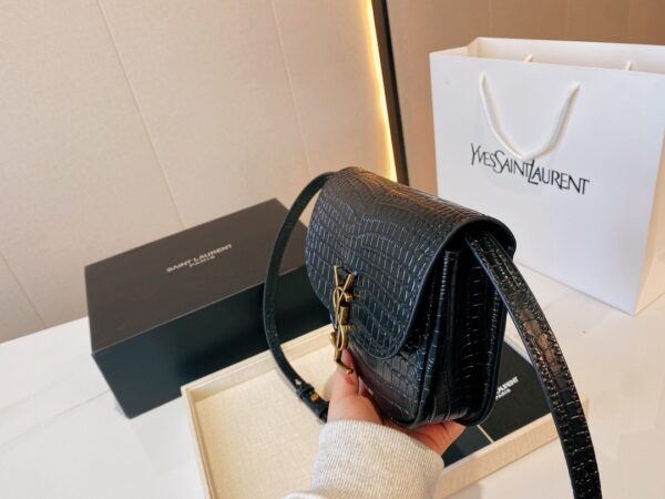 SAINT LAURENT KAIA SMALL EMBOSSED LEATHER BLACK BAG 18CM - Image 10