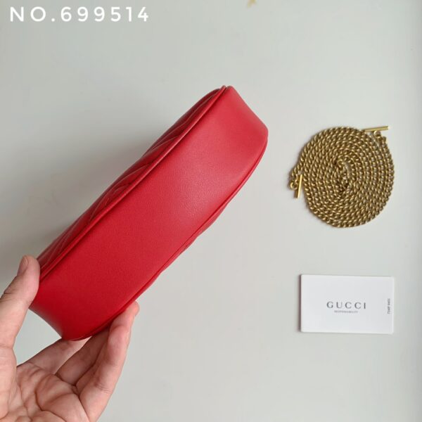 GUCCI MARMONT HALF MOON SHAPED MINI BAG RED 21CM - Image 6