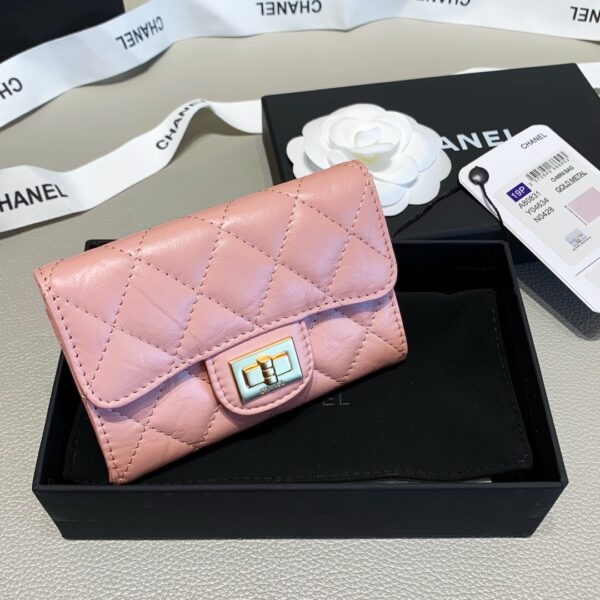 CHANEL 2.55 FLAP CARD HOLDER LIGHT PINK WALLET - Image 4