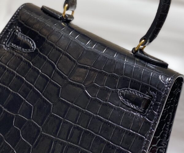 HERMES MINI KELLY K20 GOLD-TONED HARDWARE BLACK 20CM - Image 4