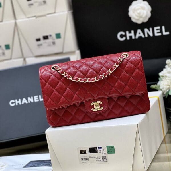 CHANEL SAC CLASSIQUE DARK RED 25CM - Image 8