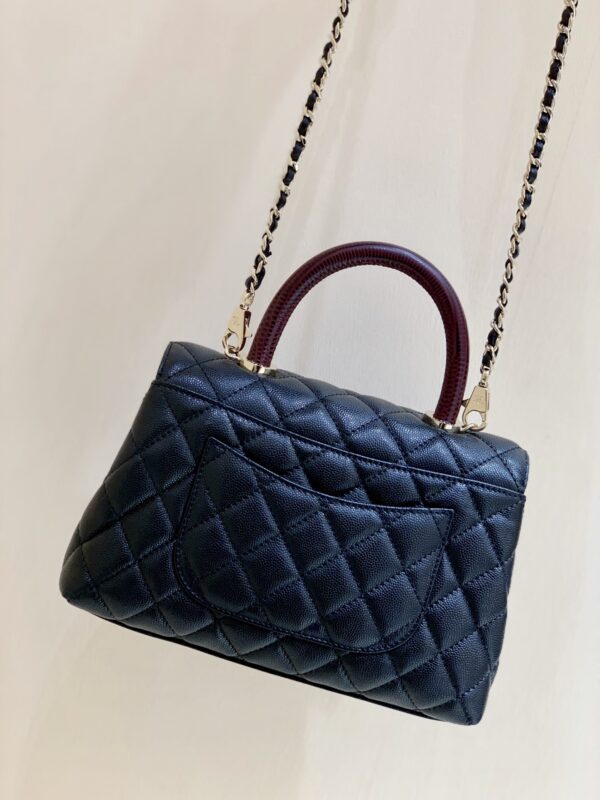 CHANEL MEDIUM FLAP WITH TOP HANDLE BAG 23CM BLACK - Image 3