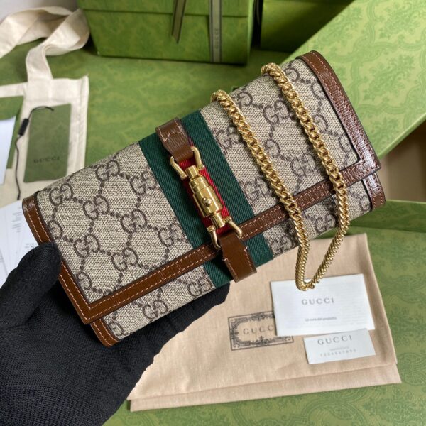 GUCCI JACKIE 1961 CHAIN WALLET BROWN 652681 HUHHG 8565 - Image 3