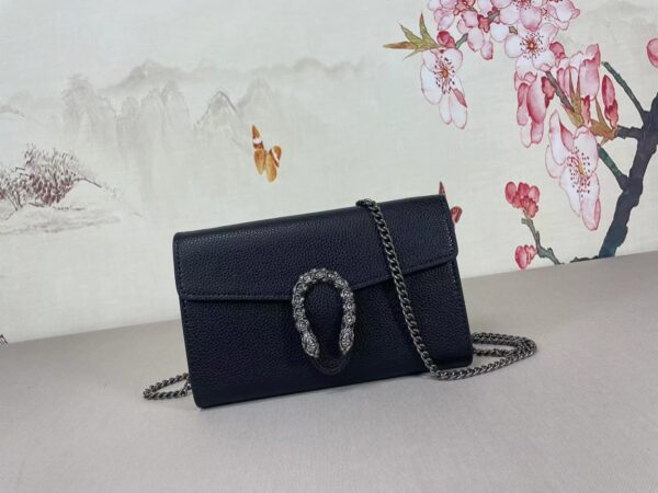 GUCCI WOMEN'S DIONYSUS GG SUPREME CHAIN BAG BLACK 20CM 401231 CAOGN 8176 - Image 6