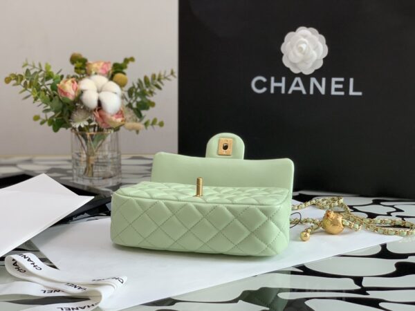 CHANEL QUILTED MINI CC RECTANGULAR FLAP BAG 20CM GREEN - Image 6
