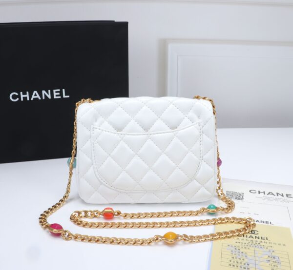 CHANEL MINI FLAP BAG WHITE 17CM - Image 4
