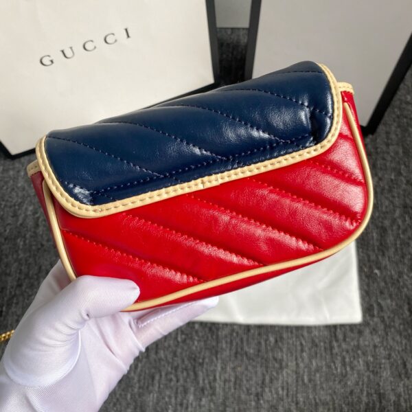 GUCCI GG MARMONT SUPER MINI BAG BLUE AND RED 16.5CM 574969 1X5DG 4179 - Image 3
