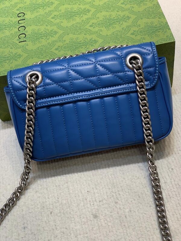 GUCCI GG MARMONT MINI SHOULDER BAG BLUE 23CM  ?443497 UM8AF 4340 - Image 3