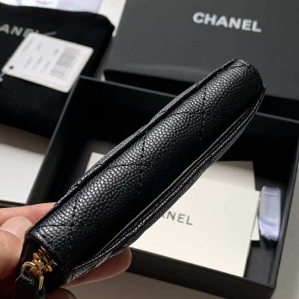 CHANEL ZIPPED COIN PURSE BLACK AP1650 - Image 8