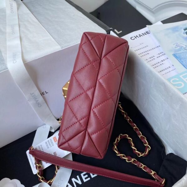CHANEL CROSSBODY BAG RED 19CM AS2633 - Image 6