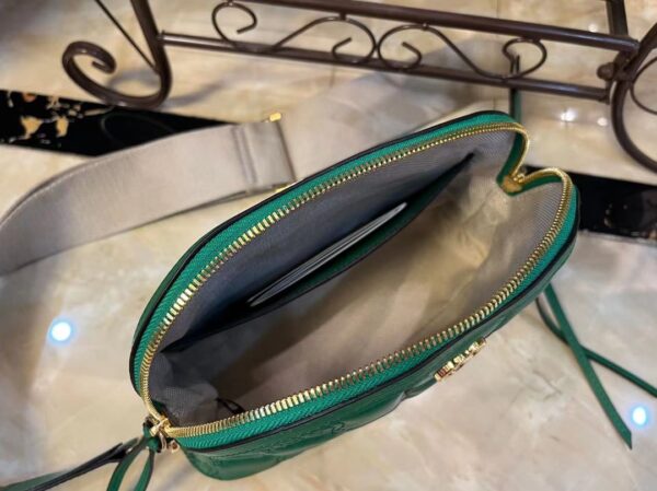 GUCCI GG MATELASSÉ LEATHER SMALL BAG GREEN 23CM ?702229 UM8HG 3389 - Image 6