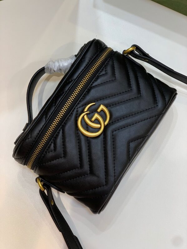 GUCCI GG MARMONT MINI TOP HANDLE BAG BLACK 19CM 699515 DTDHT 1000 - Image 2
