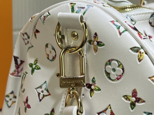 LOUIS VUITTON MONOGRAM KEEPALL BANDOULIÈRE WHITE 50CM - Image 7