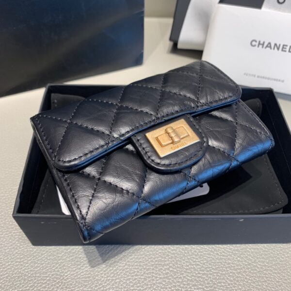 CHANEL 2.55 FLAP CARD HOLDER BLACK WALLET - Image 2