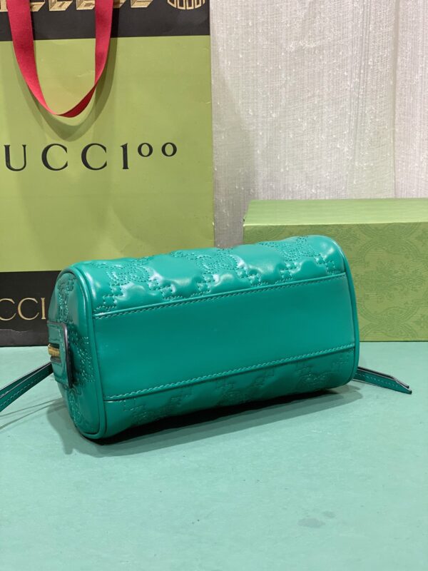 GUCCI GG MATELASSÉ LEATHER MINI BAG GREEN 19CM 702251 UM8HG 3389 - Image 2