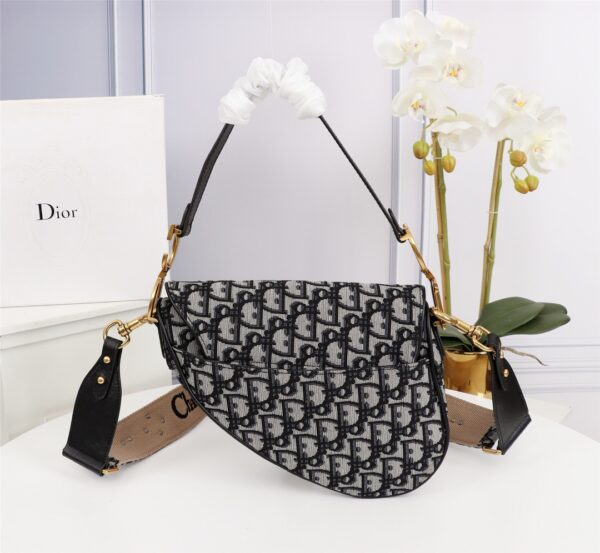 DIOR SADDLE BAGGRAY OBLIQUE EMBROIDERY BLACK - Image 8