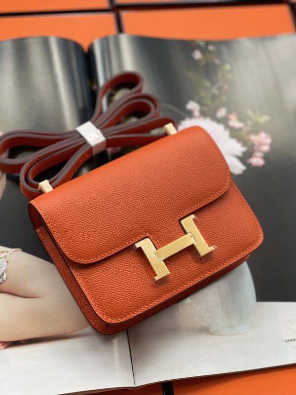 HERMES CONSTANCE MINI EPSOM GOLD-TONED HARDWARE ORANGE 18CM - Image 2
