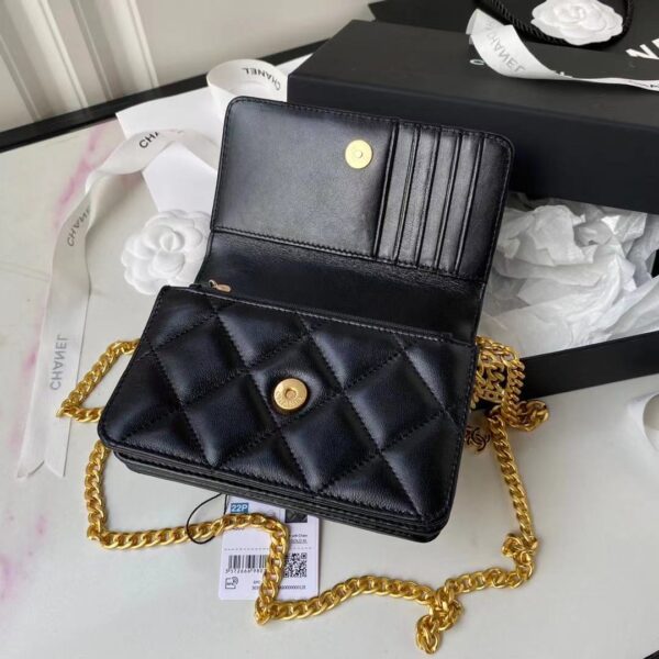CHANEL CLUTCH WITH CHAIN BLACK AP2635 - Image 7