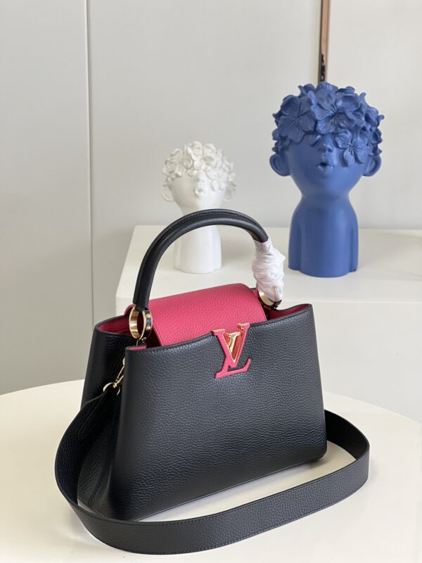 LOUIS VUITTON CAPUCINES MM 31CM BLACK AND ROSE BERLINGOT M59882 - Image 5