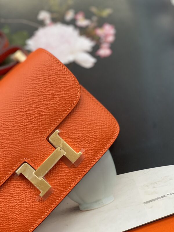 HERMES CONSTANCE MINI EPSOM GOLD-TONED HARDWARE ORANGE 18CM - Image 6