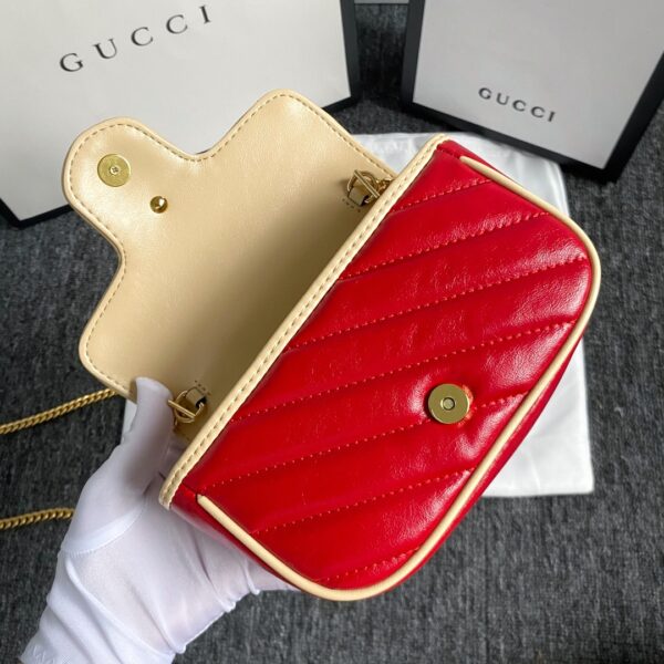 GUCCI GG MARMONT SUPER MINI BAG BLUE AND RED 16.5CM 574969 1X5DG 4179 - Image 2