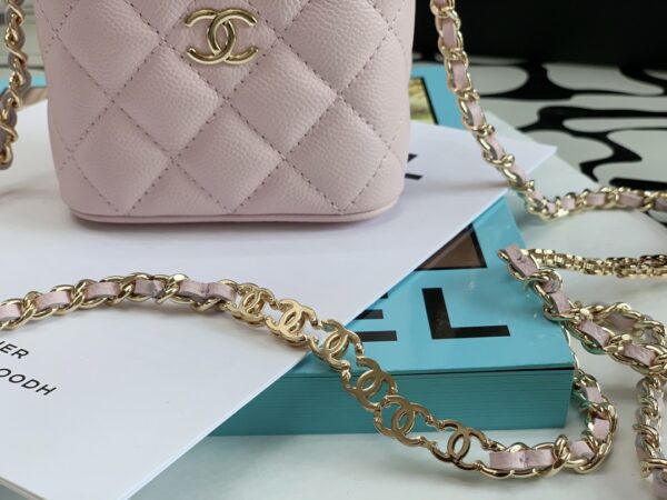 CHANEL MINI VANITY WITH CHAIN GOLD LIGHT PINK 11CM - Image 7