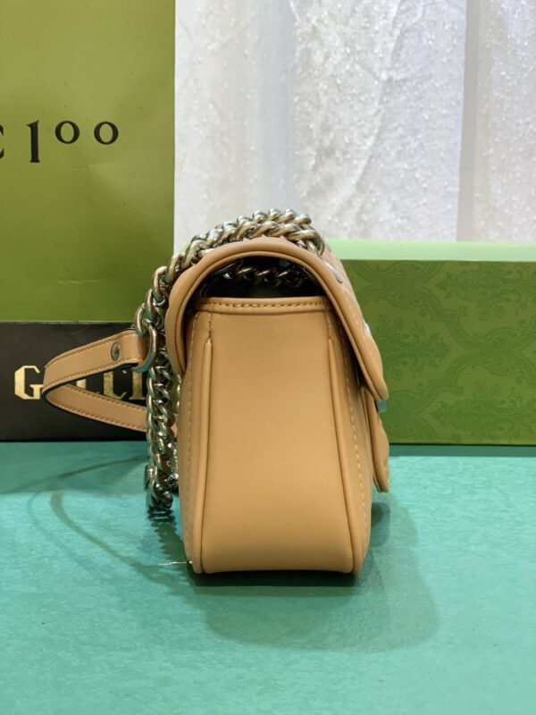 GUCCI GG MARMONT MINI SHOULDER BAG ROSE BEIGE 23CM 446744 UM8AN 2754 - Image 4