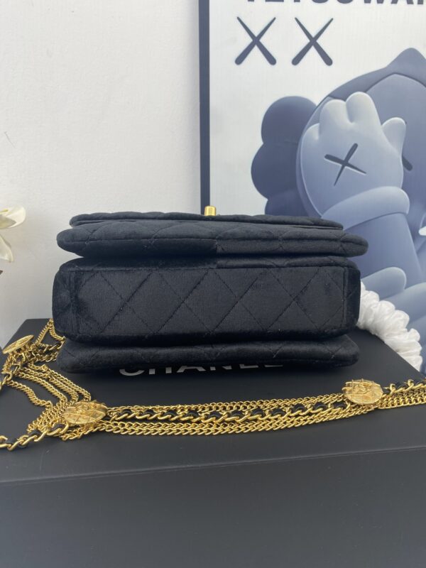 CHANEL QUILTED MINI CC SUEDE FLAP BLACK AS3378 B08480 94305 - Image 8