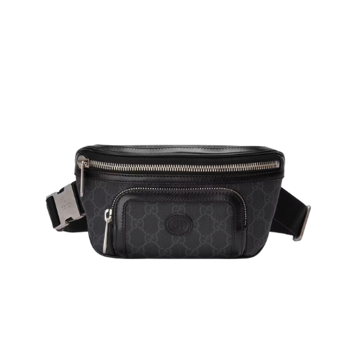 GUCCI BELT BAG WITH INTERLOCKING G BLACK 23CM 682933 92THN 1000