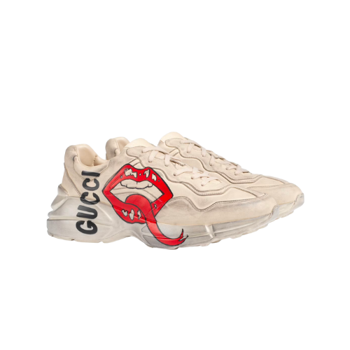 GUCCI WOMEN'S RHYTON SNEAKER WITH MOUTH PRINT 552089 A9L00 9522