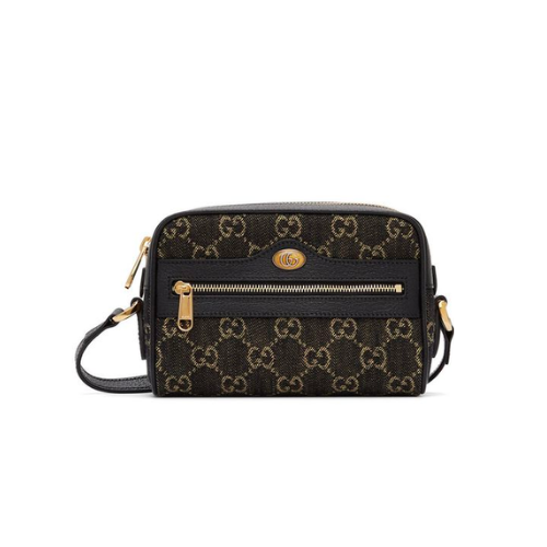GUCCI OPHIDIA GG MINI BAG BLACK 17.5CM