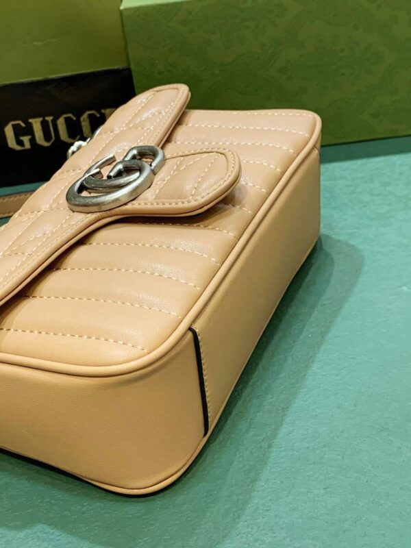 GUCCI GG MARMONT MINI SHOULDER BAG ROSE BEIGE 23CM 446744 UM8AN 2754 - Image 2