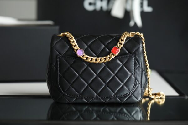 CHANEL MINI FLAP BAG BLACK 17CM - Image 7