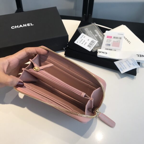 CHANEL CC LOGO WALLET LIGHT PINK 16.5CM - Image 8