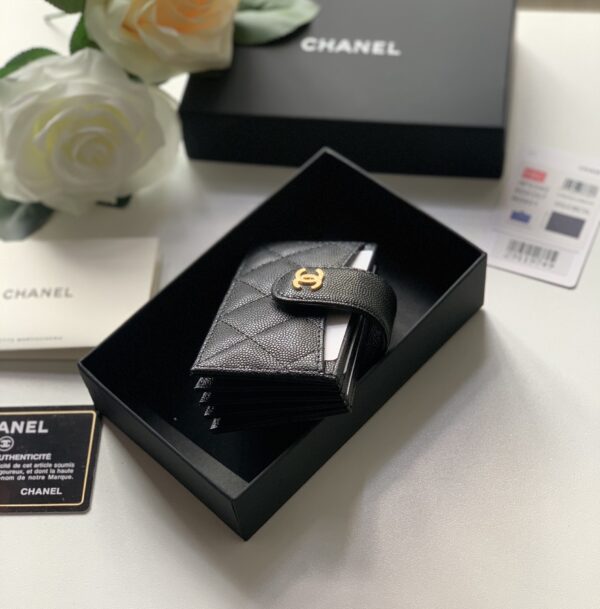 CHANEL CARD HOLDER BLACK 10.4CM - Image 7