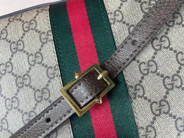GUCCI OPHIDIA GG SMALL SHOULDER BAG BEIGE WITH BROWN LEATHER 23.5CM 499621 K05NG 8745 - Image 8