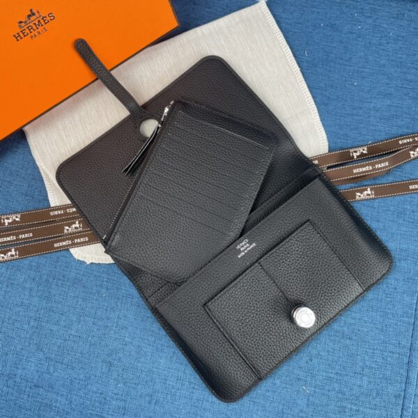 HERMES DOGON DUO LONG WALLET BLACK - Image 5
