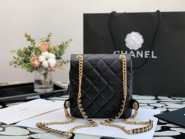 CHANEL CC MINI FLAP BACKPACK BLACK 20CM - Image 8