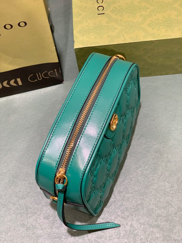 GUCCI GG MATELASSE LEATHER SMALL BAG GREEN  ?702234 UM8HG 3389 - Image 8