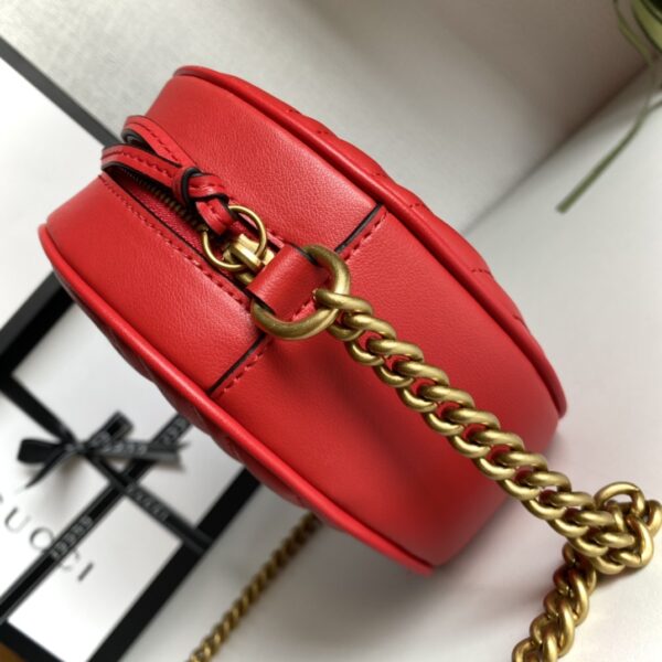 GUCCI MARMONT MINI ROUND SHOULDER BAG RED 550154 0OLET 6438 - Image 2