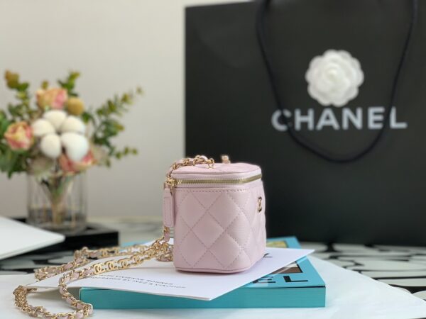 CHANEL MINI VANITY WITH CHAIN GOLD LIGHT PINK 11CM - Image 5