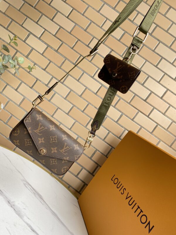 LOUIS VUITTON FÉLICIE STRAP & GO 17CM GREEN M80091 - Image 11