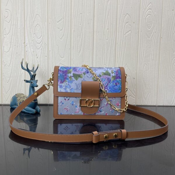 LOUIS VUITTON DAUPHINE MM BAG BLUE 21CM M21266 - Image 4