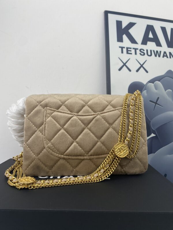CHANEL QUILTED MINI CC SUEDE FLAP NUDE5 - Image 7