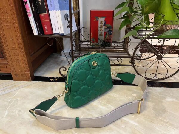 GUCCI GG MATELASSÉ LEATHER SMALL BAG GREEN 23CM ?702229 UM8HG 3389 - Image 9