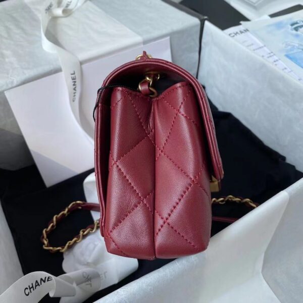 CHANEL CROSSBODY BAG RED 22CM AS2634 - Image 8