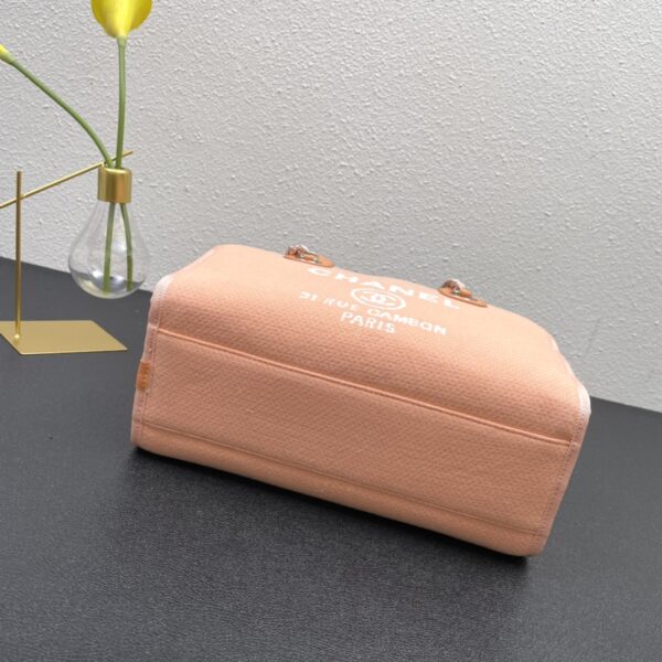 CHANEL DEAUVILLE 2WAY ELEGANT LIGHT ORANGE 28CM A92749 - Image 8