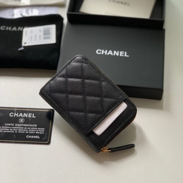 CHANEL ZIPPED COIN PURSE BLACK AP1650 - Image 9