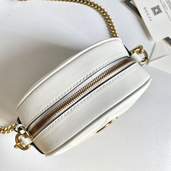 GUCCI MARMONT MINI ROUND SHOULDER BAG WHITE 550154 0OLET 9022 - Image 3