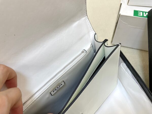 PRADA EMBLÈME BRUSHED-LEATHER BAG WHITE 1BD321_ZO6_F0PG7_V_OTO - Image 8